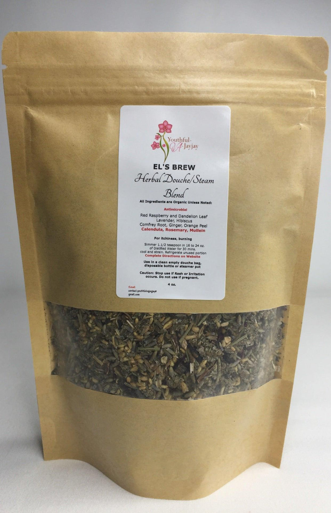 EL'S BREW- Organic Herbal Steam/Douche Blend, Handcrafted ANTIMICROBIAL USE, 4oz. - Image #1