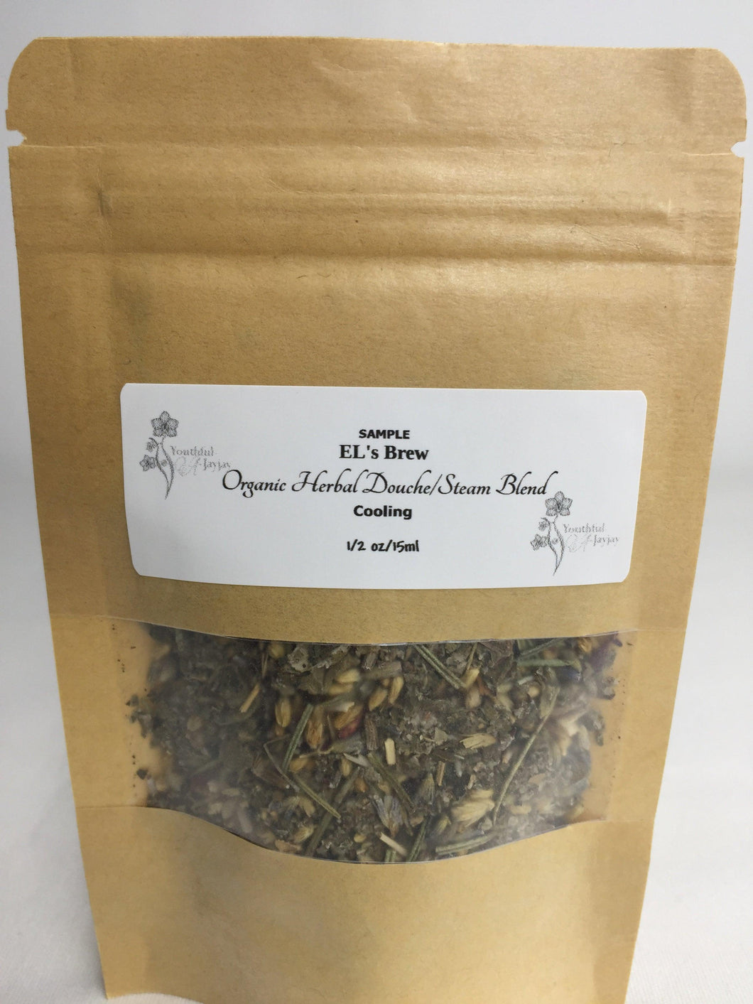 EL's Brew: Organic Herbal Steam/Douche Blend Sample Size, COOLING 1/2oz. - Image #1