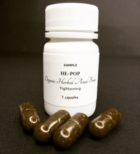 Load image into Gallery viewer, HE-POP: Organic Herbal Anal Bolus: For Him- Tightening, Sample 7 capsules- 1,740mg - Image #1