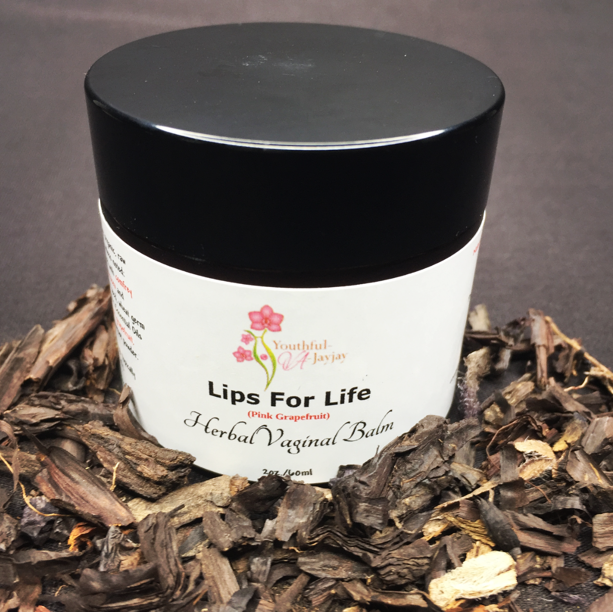 LIPS FOR LIFE: Organic Herbal Vaginal Balm, #3, Pink Grapefruit, 2oz.