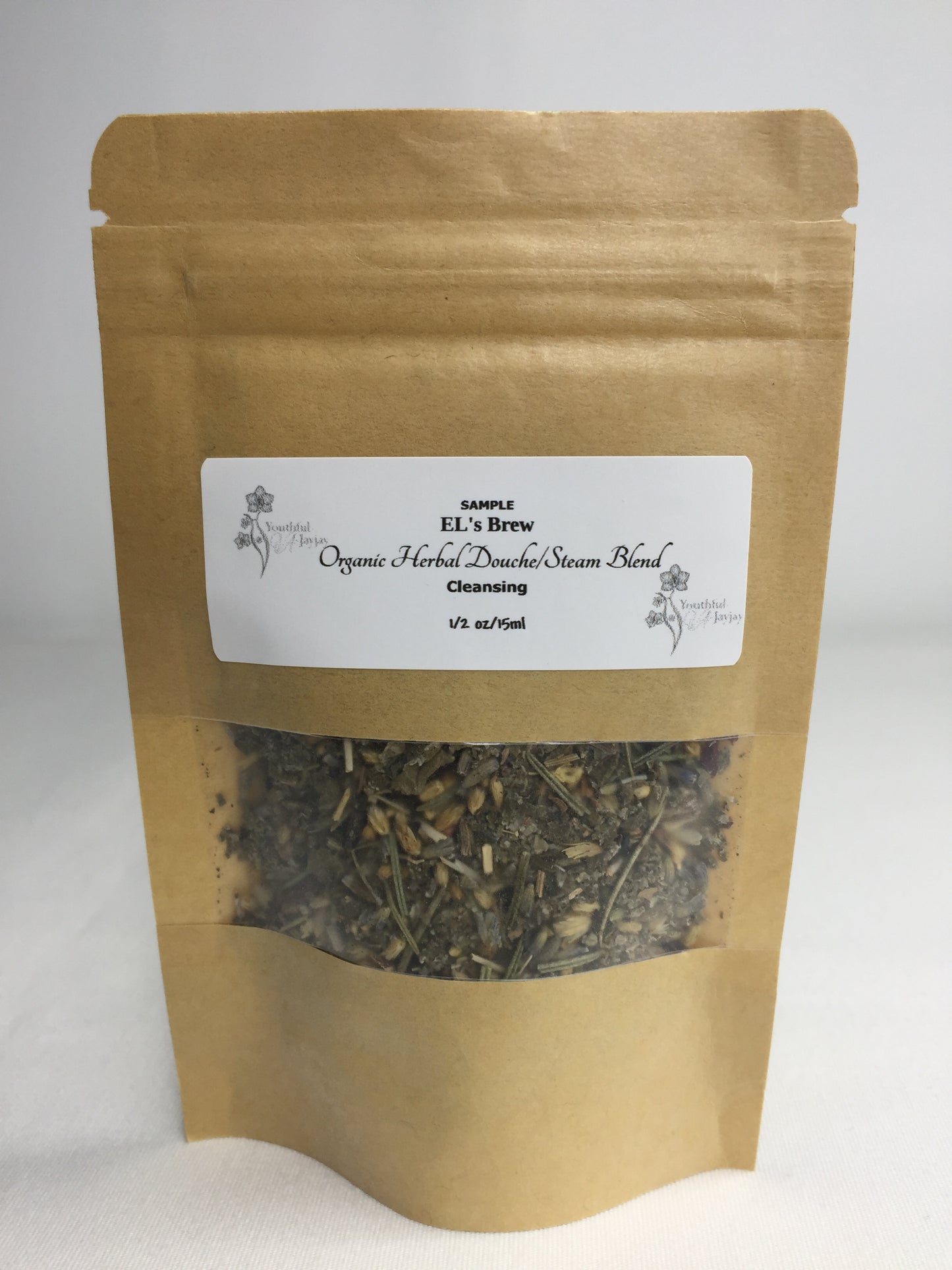 EL's Brew: Organic Herbal Steam/Douche Blend, CLEANSING SAMPLE Size 1/2oz.