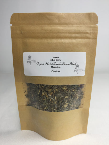 EL's Brew: Organic Herbal Steam/Douche Blend, CLEANSING SAMPLE Size 1/2oz.